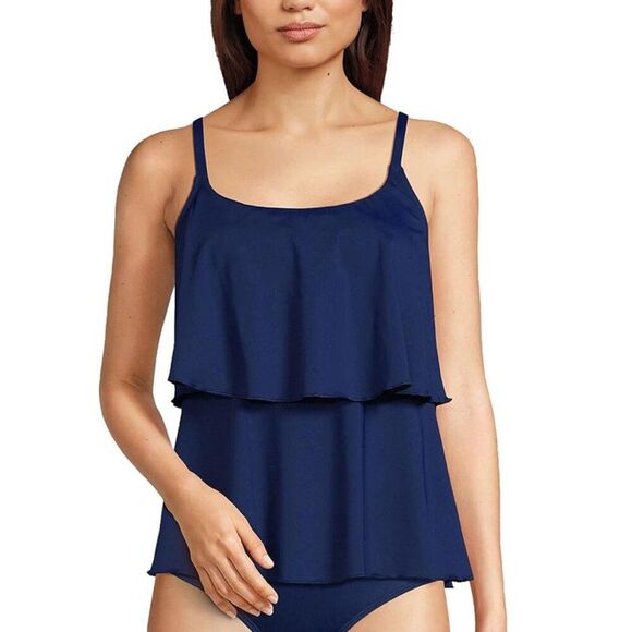 Lands End Tankini Top Size 18 XL Navy Blue NWOT - Picture 1 of 10